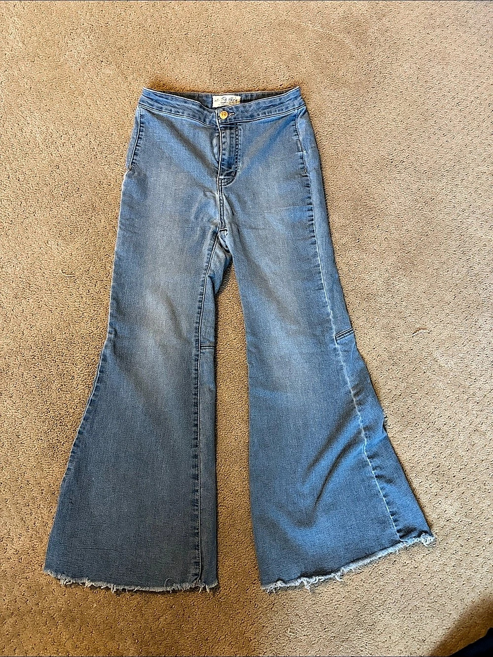 We the Free Wide Leg Flare Jeans in Blue
